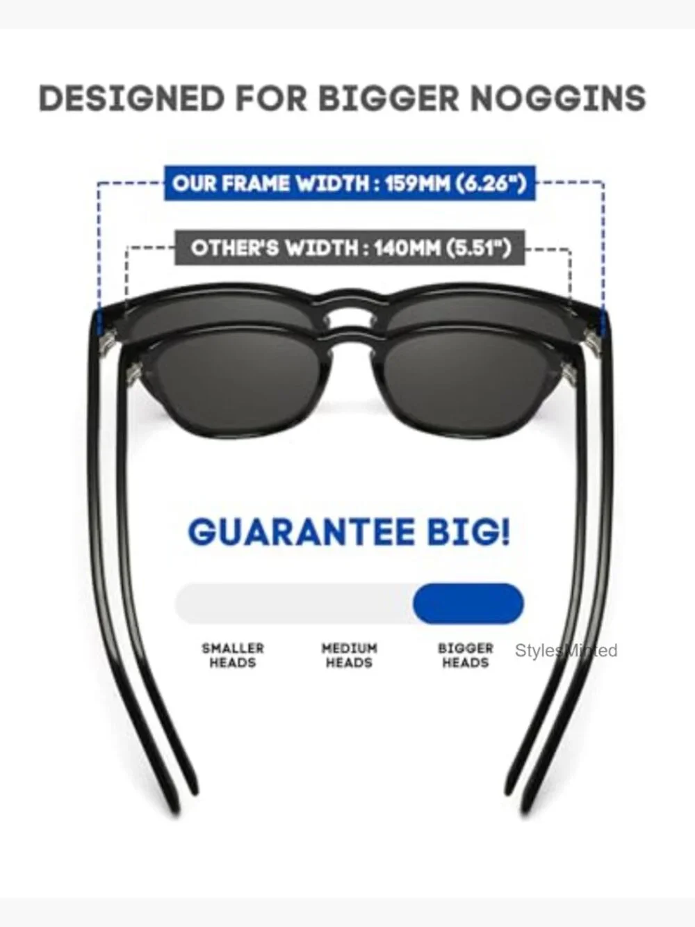Extra Large Polarized Square Round Sunglasses UV400 Protection